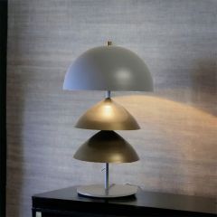 Table Lamp, Klint Ray (Home Blitz), Nightstand Lamp, Light Grey & Gold Table Light, Table Lamp - EL14209