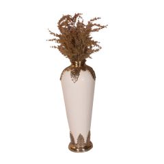 Vase, White & Gold Color Vase, Vase for Home Decor, Modern Vase, Vase - EL - 15051