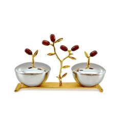 Table Accessory, Table Accessory in Metal, Table Accessory with Bowl,Table Accessory in Grey & Red & Golden Color,Table Accessorys - EL15083