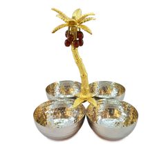 Table Accessory, Table Accessory in Metal, Table Accessory with Bowl,Table Accessory in Silver & Golden & Red Color,Table Accessory - EL15086