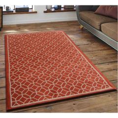 Rugs, (Presto) ICHT1156C2X5,Orange & Beige Abstract Hand Tufted Wool Carpet - EL15925