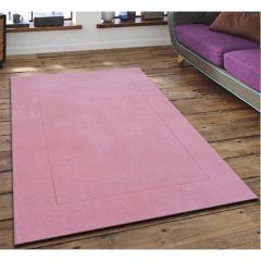 Rugs, (Presto) ICHT1174C2X5, Pink Solid Hand Tufted Wool Carpet - EL15931