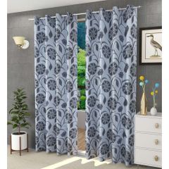 Curtain, (Presto) ICMML1705_D2, Grey colour solid Door curtain Set of 2, Curtain-EL16022