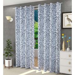 Curtain, (Presto) ICMML1715_D2, Grey colour solid Door curtain Set of 2, Curtain-EL16028