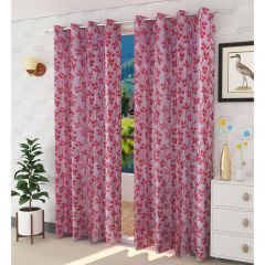 Curtain, (Presto) ICNNK211_D2, Red Color Floral Jacquard Door Curtain 44 X 84 inches, Curtain-EL16032