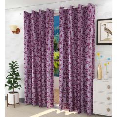 Curtain, (Presto) ICNNK214_D2, Pink Color Floral Jacquard Door Curtain 44 X 84 inches, Curtain-EL16033