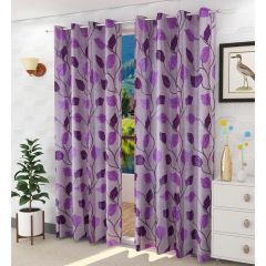 Curtain, (Presto) ICNNK247_D2, Purple Color Floral Jacquard Door Curtain 44 X 84 inches, Curtain-EL16039