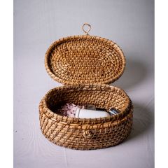 Table Accessory, TAA001(ASSAM ADMIRATION), Designer Oval Shaped Basket, Flower Basket, Storage Basket - EL16077