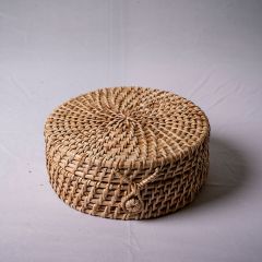 Table Accessory, TAA008(ASSAM ADMIRATION), Round Shaped Jewellery Box, Cane Basket, Storage Basket - EL16080