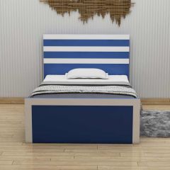 Panel Bed, Panel Bed in Blue & White Color, Panel Bed with Storage, Panel Bed - EL5075