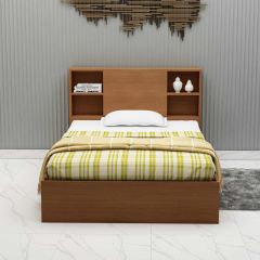 Single Bed, Single Bed in Brown Color, Single Bed with Storage, Single Bed with Open Space, Single Bed - EL5076