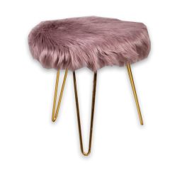 Stool, Stool with Pink & Golden  Color, Stool in Metal, Stool for Home, Stool - EL6062