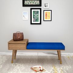 Seating Bench, Seating Bench in Wood & Blue Color, Seating Bench for Living Room, Seating Bench - EL6065