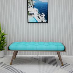 Seating Bench, Seating Bench in Wood & Light Blue Color, Seating Bench for Living Room, Seating Bench - EL6068