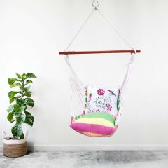 Natural Casual Hanging Swing Chair with Pillows for adults set is made out of 100 percent Cotton thick durable natural canvas, Swing - EL6099