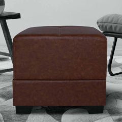 Ottoman, (FN1664350-S-PM29017)  Mubelcasa, Leatherette, Square, Ottoman - EL6130