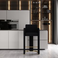 Bar Chair, Black & Gold Color Bar Stool, Kitchen Stool, Breakfast Counter Chair, High Bar Chair, Counter Stool, Bar Chair - EL6156