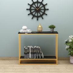 Console Table, Black Console Table, Console Table with MS Leg in Gold Finish, Console Table -EL -12078
