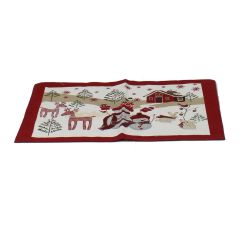 Table Linen, Red & White Color Table Linen, Table Linen for Dining Table, Rectangular Table Linen, Printed Table Linen, Table Linen - IM - 15033