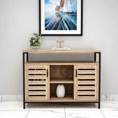Cabinet, Solid Wood Cabinet, Light Brown Color Cabinet, Cabinet with Shutter, Cabinet with Open Shelf, Cabinet - IM10060