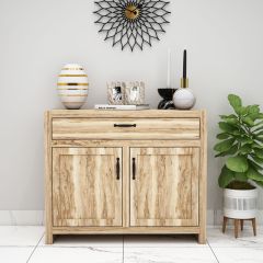 Cabinet, Solid Wood Cabinet, Light Brown Color Cabinet, Cabinet with Shutter, Cabinet with Open Shelf, Cabinet - IM10061