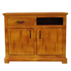 Cabinet, Solid Wood Cabinet, Brown Cabinet, Cabinet with Shutter & Drawer, Cabinet with Open Space, Cabinet - IM10089