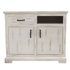 Cabinet, Solid Wood Cabinet, White Cabinet, Cabinet with Shutter & Drawer, Cabinet with Open Space, Cabinet - IM10090