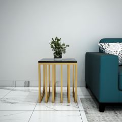 End Table, End Table with Black & Gold Color, End Table - IM12100