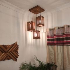 Hanging Light, Hanging Light with  Brown Color, Hanging Light in Wood, Hanging Light for Living & Dining Area, Hanging Light - IM14034