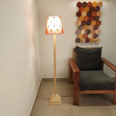 Floor Lamp, Floor Lamp with Brown & Red Color, Floor Lamp in Wood, Floor Lamp for Living & Bedroom Area, Floor Lamp - IM14073