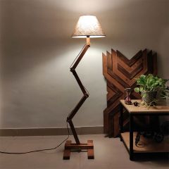 Floor Lamp, Floor Lamp with Brown &  Beige Color, Floor Lamp in Wood, Floor Lamp for Living & Bedroom Area, Floor Lamp - IM14082