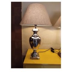 Table Lamp, (DTT AL542BAE) Divine Trend, Table Lamp With Silver & Beige Color, Table Lamp In Aluminium, Table Lamp For Living & Bedroom Area, Table Lamp - IM14151