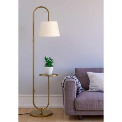 Floor Lamp, (DTF ALM5017BAE) Divine Trend, Standing Lamp With Gold & Off-White Color, Floor Lamp In Aluminium & Metal Floor Lamp For Living & Bedroom Area, Floor Lamp - IM14161