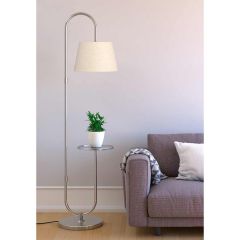 Floor Lamp, (DTF ALM5017NW) Divine Trend, Standing Lamp With Silver & Off-White Color, Floor Lamp In Aluminium & Metal Floor Lamp For Living & Bedroom Area, Floor Lamp - IM14162