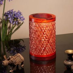 Table Lamp(KDTL2), Red Color,  Decorative Starnet Bamboo Table Lamp, Table Lamp - IM14173