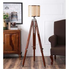 Floor Lamp(KTFL4), Brown Color Floor Lamp, Kraftinn Decorative Large Tripod Lamp, Floor Lamp - IM14183