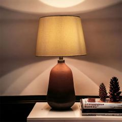 Table Lamp, Walze Light (Home Blitz), Nightstand Lamp, Brown & Off-White Color Table Light, Table Lamp - IM14215