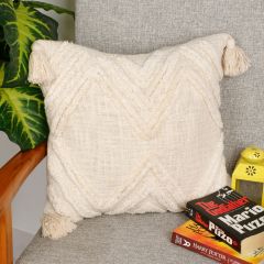 Cushion Cover, (i142_1_16_1), Cushion With OFF-White Color, Cushion For Living & Bedroom Area, Cushion - IM15258