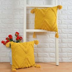 Cushion Cover, (i142_3_16_1), Cushion With Mustard Color, Cushion For Living & Bedroom Area, Cushion - IM15264