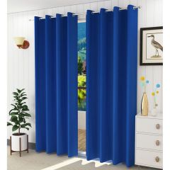 Curtain, (Presto) ICBLK14_D2, Blue colour solid Door curtain Set of 2 , Curtain-IM15952