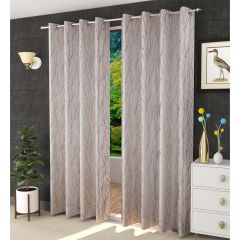 Curtain, (Presto) ICKKB214_D2, Beige colour Abstract Jacquard Door curtain Set of 2, Curtain-IM16018