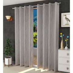 Curtain, (Presto) ICKKB216_D2, White colour Abstract Jacquard Door curtain Set of 2, Curtain-IM16020
