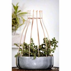 Table Accessory(MPL0024), Grey Marble Base with Copper Metal Web Planter, Planter - IM16035