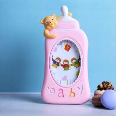 Photo Frame, AVA-PH2-01a(A Vintage Affair), Baby Milk Bottle Photo Frame - Pink, Photo Frame - IM16092