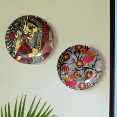 Traditional Art Decorative Ceramic Designer Plates with Stand for Home & Office, Wall Art, Wall Art - IM2088