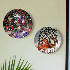 Traditional Art Decorative Ceramic Designer Plates with Stand for Home & Office, Wall Art, Wall Art - IM2089