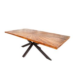 Buy Black and Brown Dining Table with Sturdy Metal Legs Online - IM3054