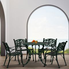 Table & Chair, DGC-001,DGT-018 - ANTIQUE GREEN (DWARKA ART INDIA), 2 Cast Aluminium Chair and 1 Table, Table & Chair Set - IM6111