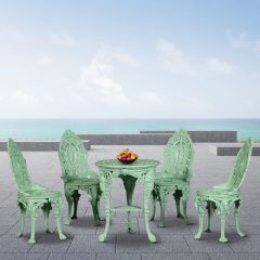 Table & Chair, DGC-006,DGT-019 - GREEN (DWARKA ART INDIA), 2 Cast Aluminium Chair and 1 Table, Table & Chair Set - IM6115