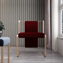Chair, Maroon & Gold Color Chair, Chair with Living Room, Modern Chair Design, Chair - IM6157